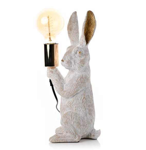 White Rabbit Holding A Bulb table lamp 35 cm high