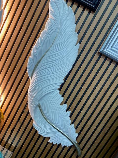 Feather Wall Light Decor with LED 100cm long, choice of colour stem