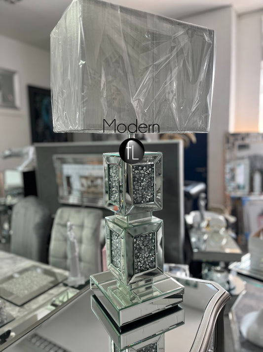 Luxury Crushed Diamond Mirror table lamp, Glitz Bling sparkle mirrored lamp