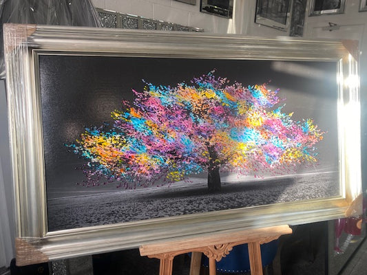 EX DISPLAY Rainbow Blossom Tree 3D glitter art picture
