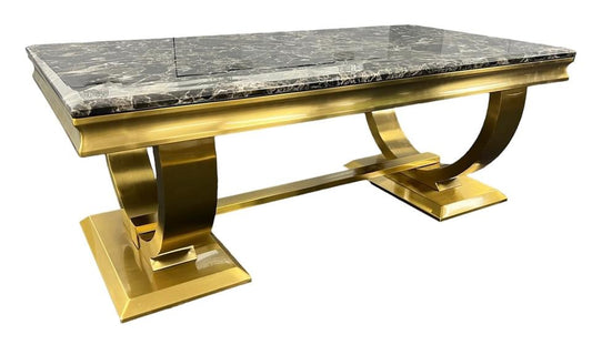 Gold Ariana Coffee Table with Black Marble Top