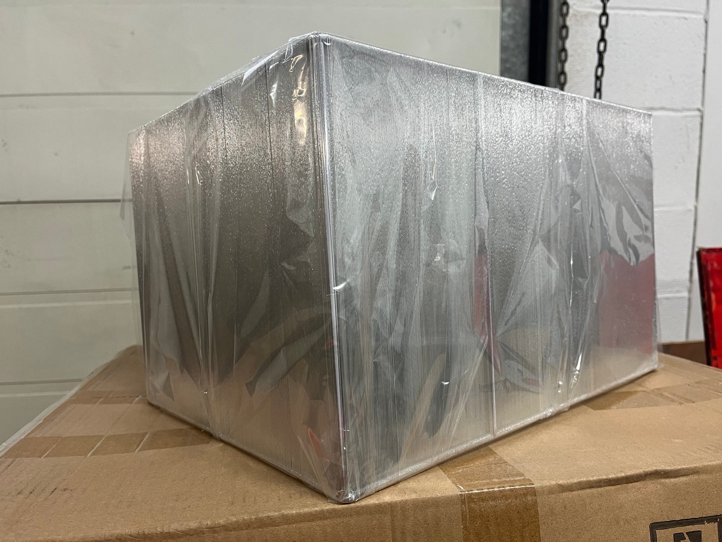 Silver rectangle ribbed universal shade for a floor lamp