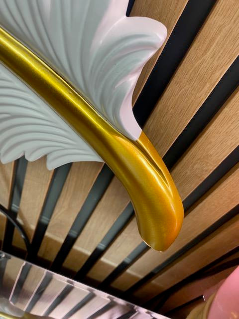 Feather Wall Light Decor with LED 100cm long, choice of colour stem