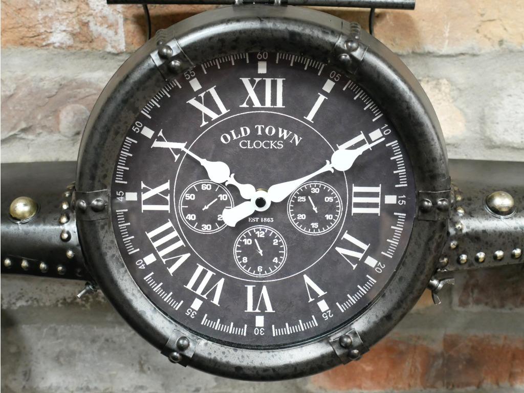 Industrial Style Aeroplane Design Wall Clock 145 cm long