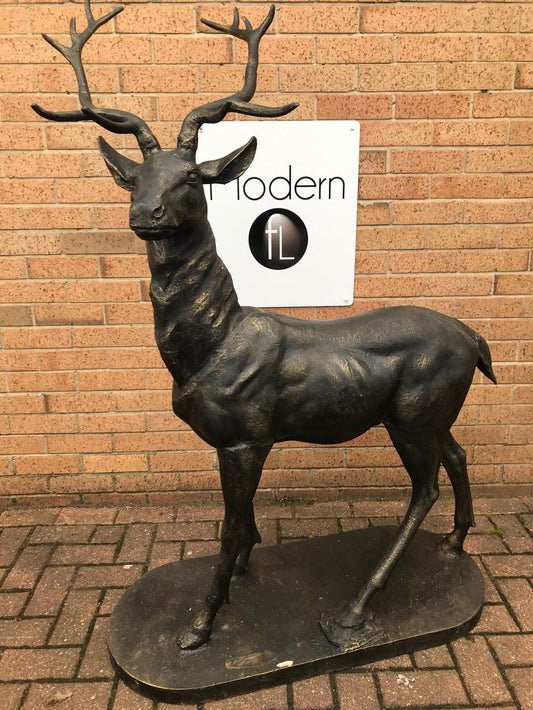 Large standing stag garden statue