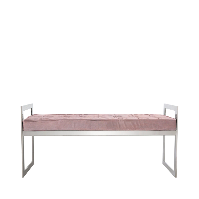 Stunning luxury pink velvet dining bench, 120cm wide bed bench