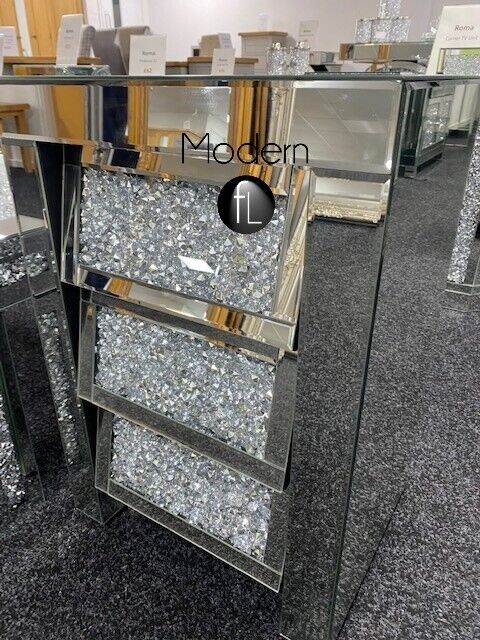 Crushed Crystal Bedside Angled Drawers, sparkle angled drawers with diamond
