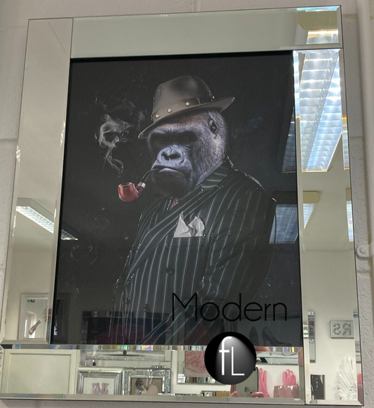 EX DISPLAY Gorilla Mobster Gangster picture, Gorilla mobster wall art 65x55 cm