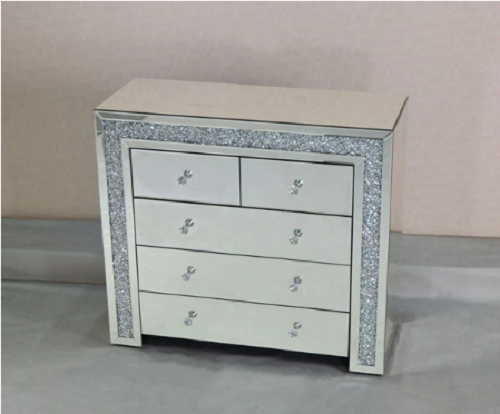 Crushed velvet clearance chest of drawers