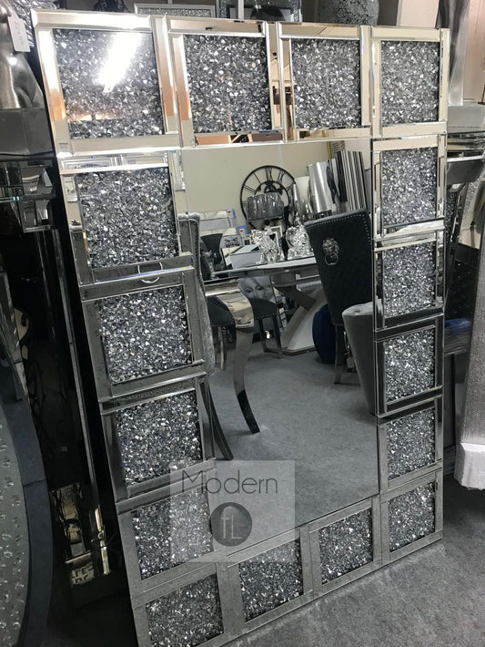 Luxury 120x80 Crushed Diamond Squares Mirror