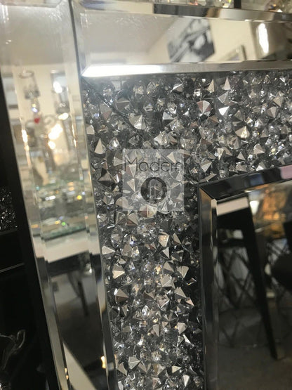 100 x 70 Crushed Crystal LED wall mirror