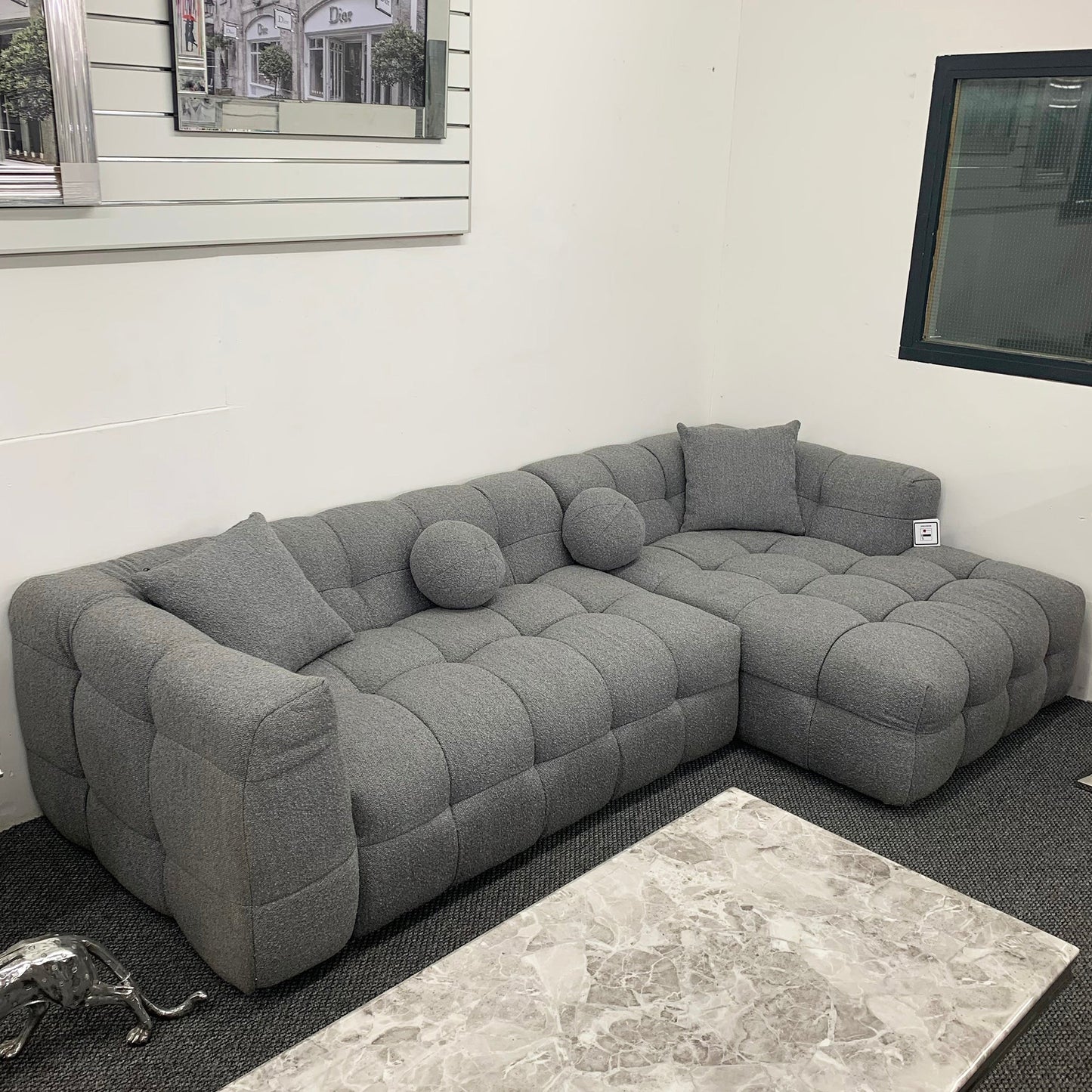 Bubble Boucle 3 Seater Sofa right hand facing sofa