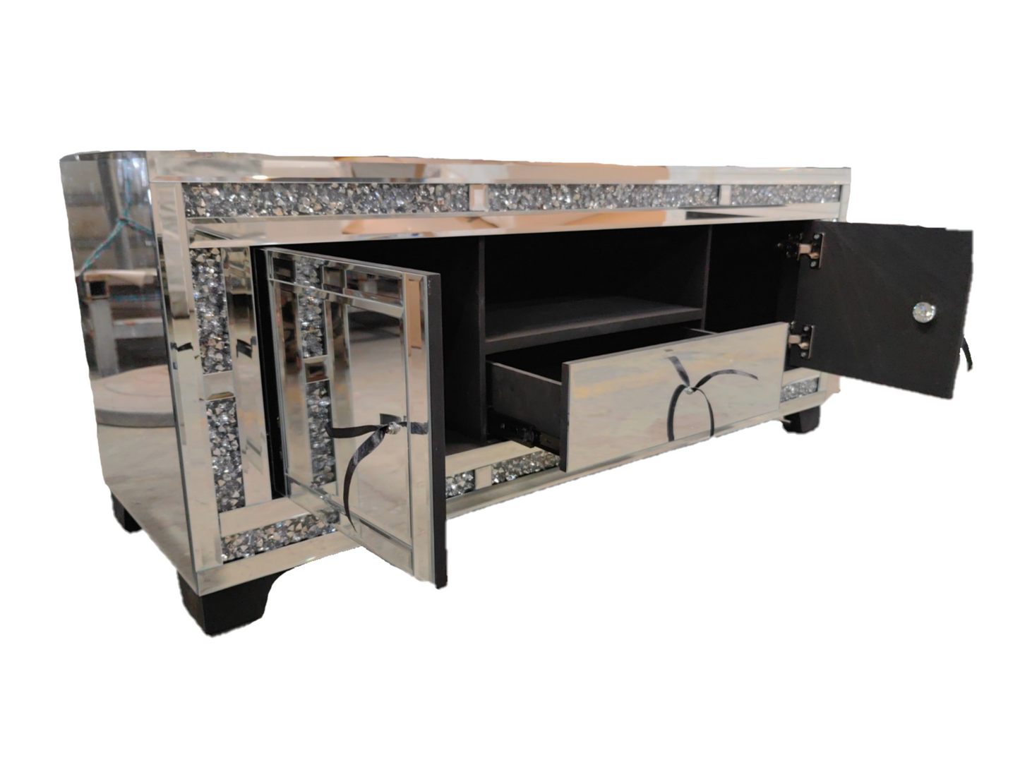 Mirrored Crushed Diamond 120 cm TV Stand