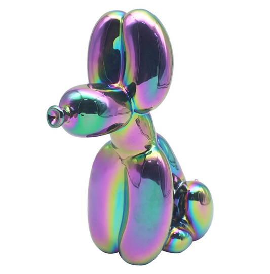 Sitting Balloon Dog Ornament Iridescent, Modern Dog Shaped Balloon Ornament