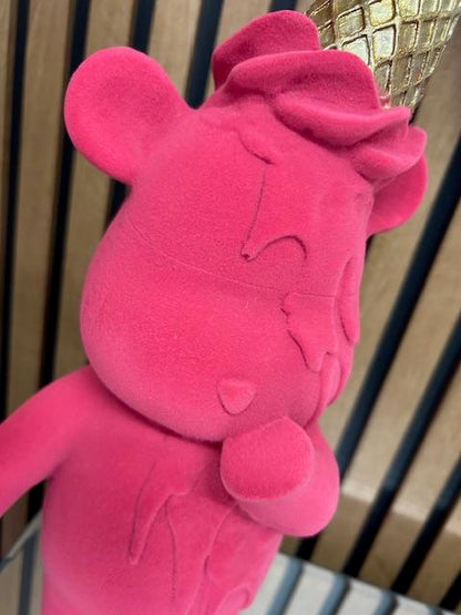 Pink Teddy Bear Ornament with Dripping Ice Cream