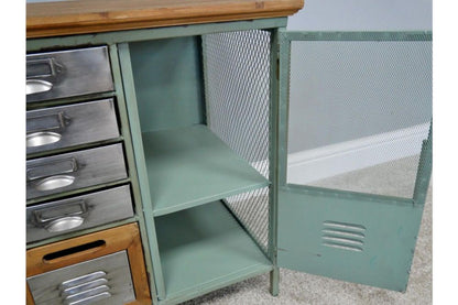 Quirky Blue Industrial TV and Media Unit