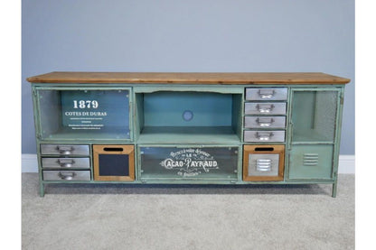 Quirky Blue Industrial TV and Media Unit