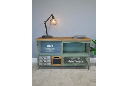 Quirky Blue Industrial TV Unit