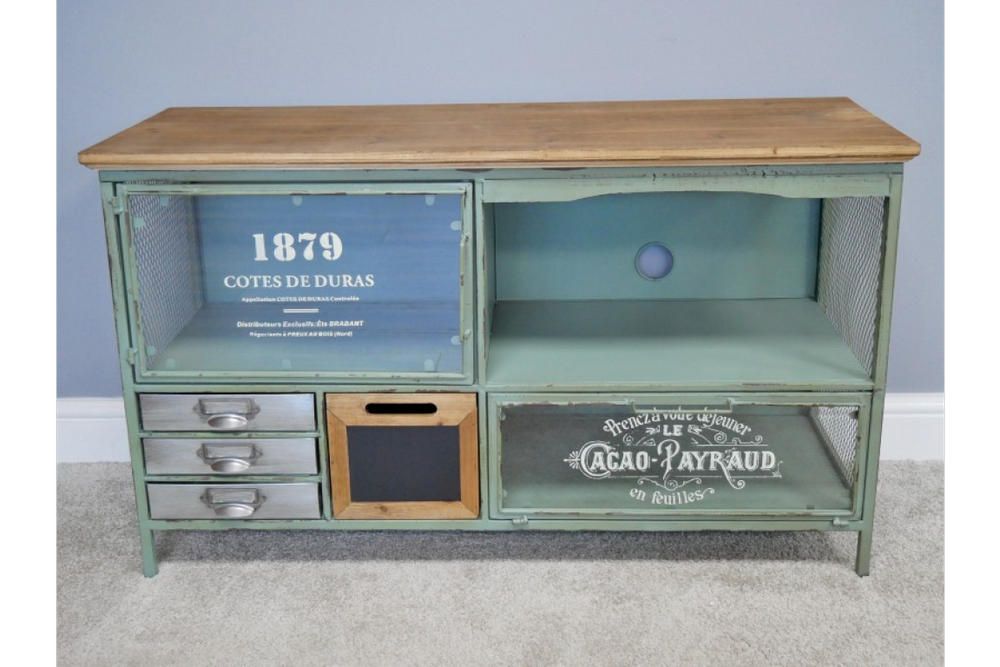 Quirky Blue Industrial TV Unit