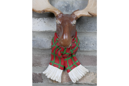 Moose Head Wall Decor Ornament with Scarf 48cm high