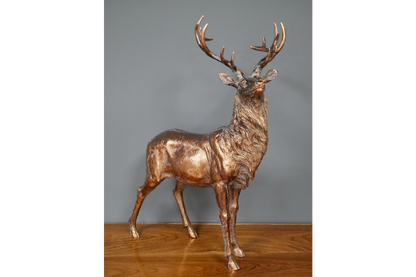 Antique Bronze Resin Stag Ornament 55cm high