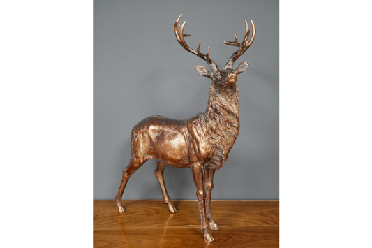 Antique Bronze Resin Stag Ornament 55cm high