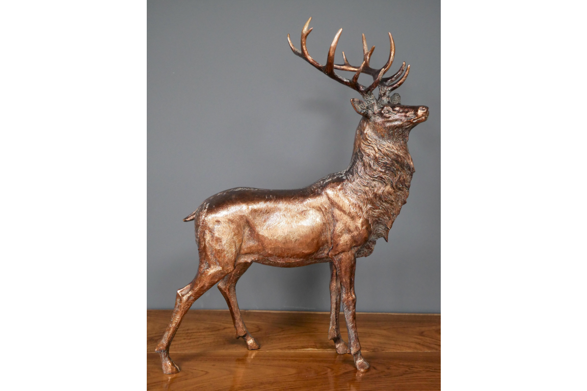 Antique Bronze Resin Stag Ornament 55cm high