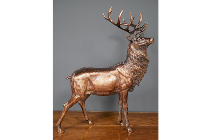 Antique Bronze Resin Stag Ornament 55cm high