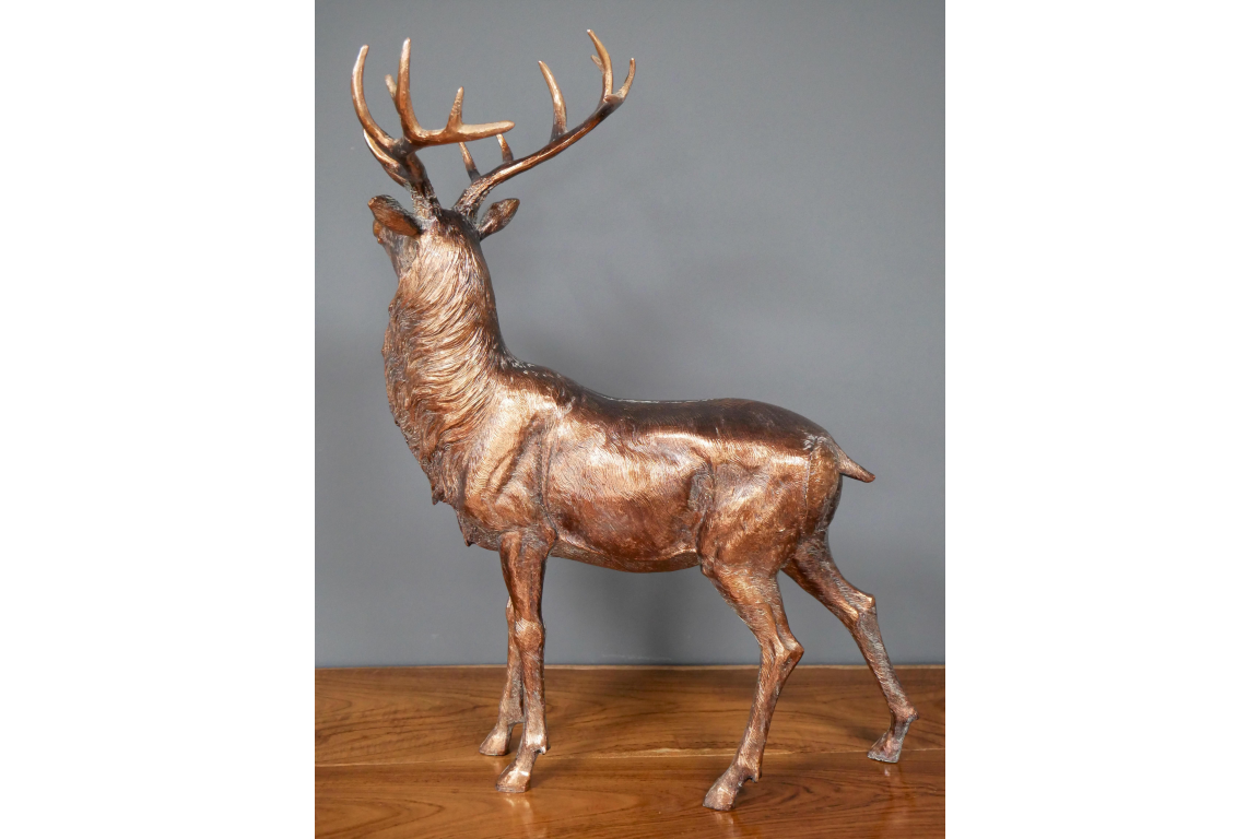 Antique Bronze Resin Stag Ornament 55cm high