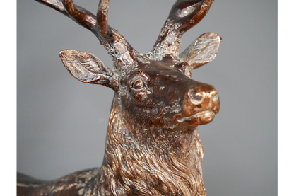 Antique Bronze Resin Stag Ornament 55cm high