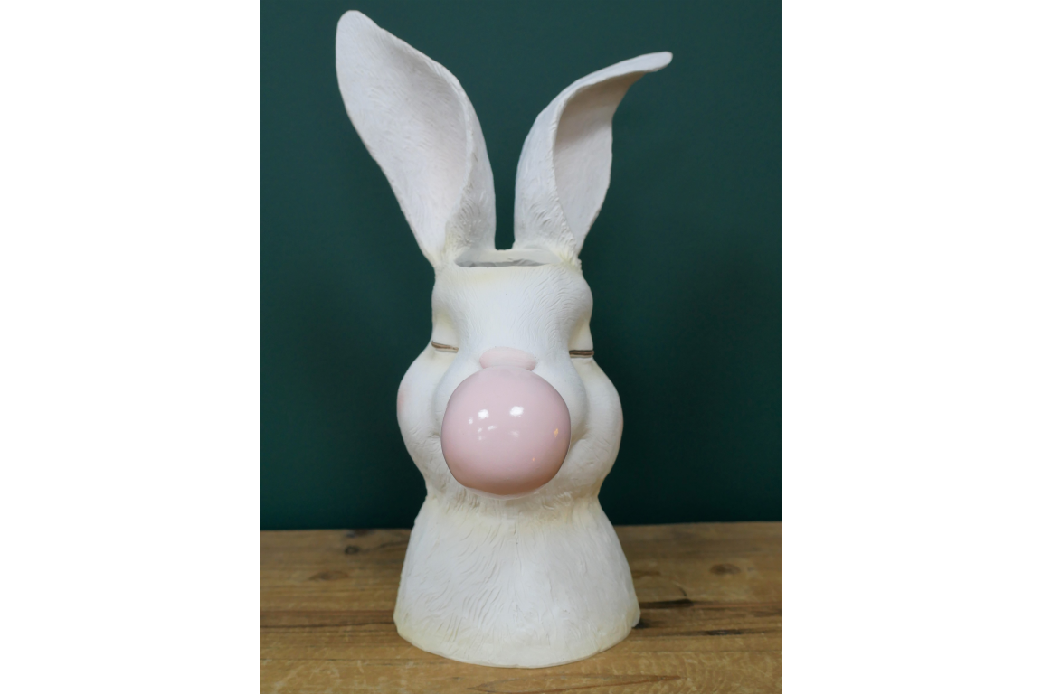 Art Deco Ornament Bunny Head Vase Blowing Bubblegum