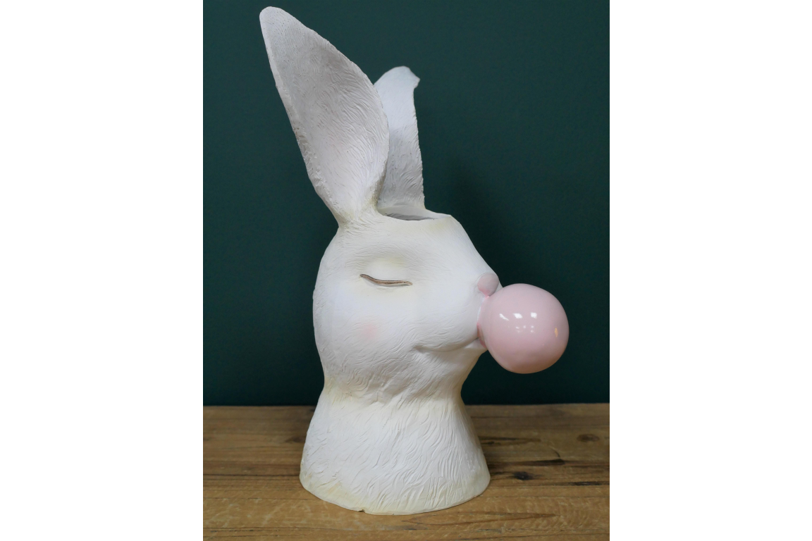 Art Deco Ornament Bunny Head Vase Blowing Bubblegum