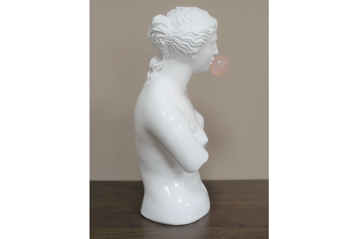 Art Deco ladies torso ornament blowing bubblegum