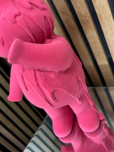Pink Teddy Bear Ornament with Dripping Ice Cream