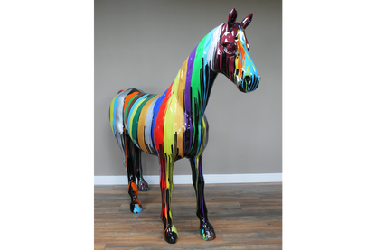 Stunning extra large multi coloured horse ornament, life size horse ornament