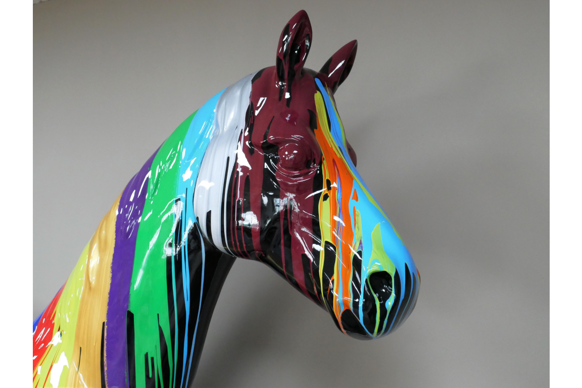 Stunning extra large multi coloured horse ornament, life size horse ornament