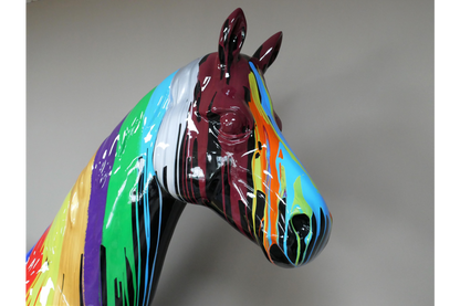 Stunning extra large multi coloured horse ornament, life size horse ornament