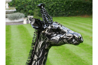 METAL GIRAFFE GARDEN STATUE, LARGE GIRAFFE GARDEN SCULPTURE