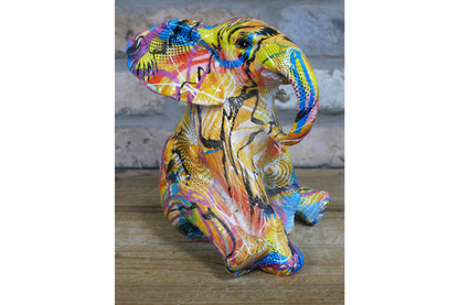 Elephant ornament, Graffiti painted decorative animal ornament