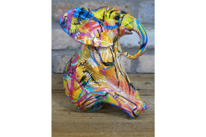 Elephant ornament, Graffiti painted decorative animal ornament