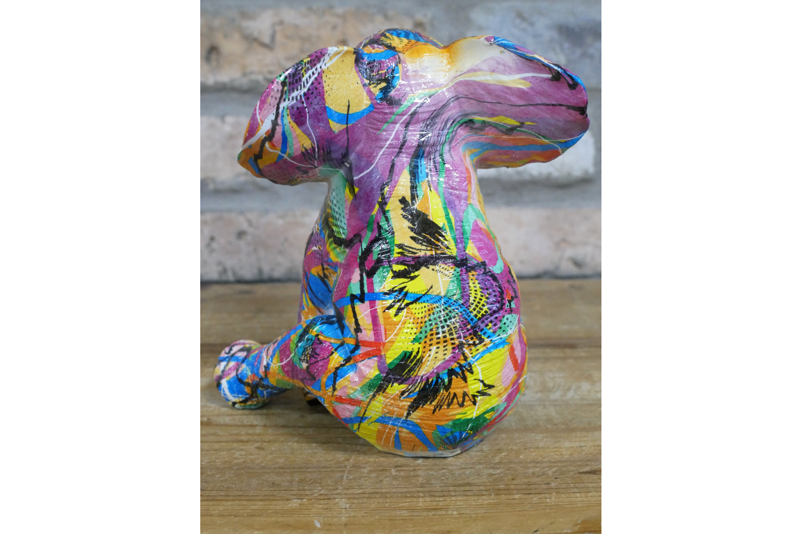 Elephant ornament, Graffiti painted decorative animal ornament