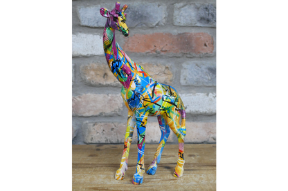 Giraffe ornament, Graffiti painted decorative animal ornament