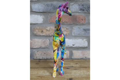 Giraffe ornament, Graffiti painted decorative animal ornament