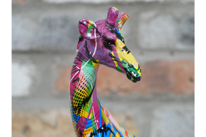 Giraffe ornament, Graffiti painted decorative animal ornament