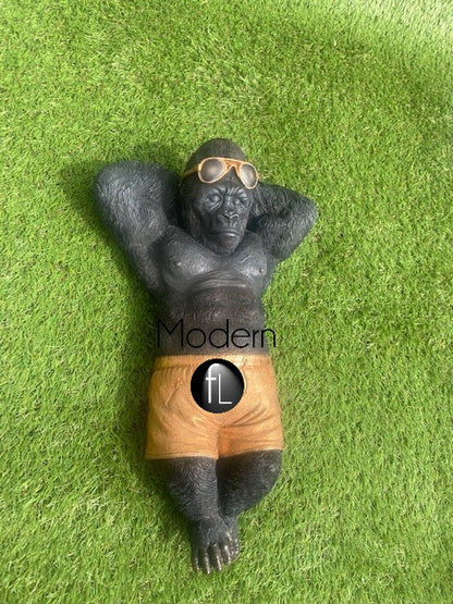 Chilling Gorilla Ornament, Chilling Cool Gorilla Figurine 44 cm high Ornament