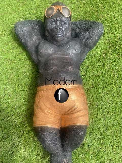 Chilling Gorilla Ornament, Chilling Cool Gorilla Figurine 44 cm high Ornament