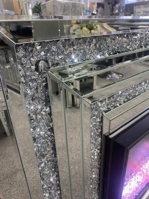 Crushed Crystal Fireplace with Electric Fire, stunning diamond fire place