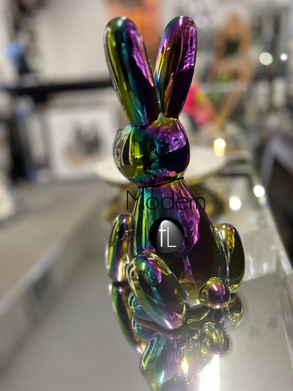 Balloon Rabbit Ornament Iridescent, Modern Rabbit Shaped Balloon Ornament