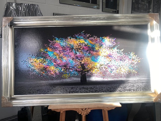 EX DISPLAY Rainbow Blossom Tree 3D glitter art picture