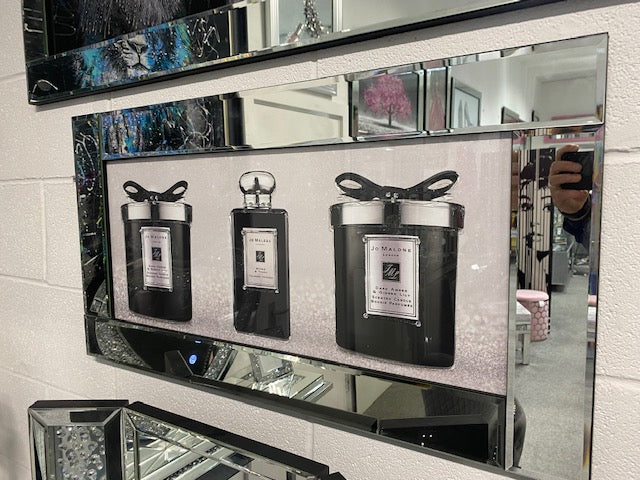 EX DISPLAY Perfume bottle picture in mirrored frame